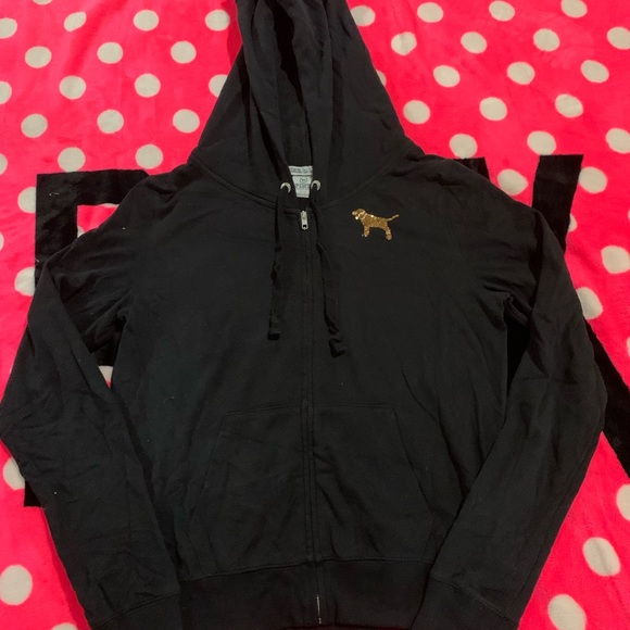 *Sold VS PINK gold script hoodie jogger set nwt - Picture 3 of 5